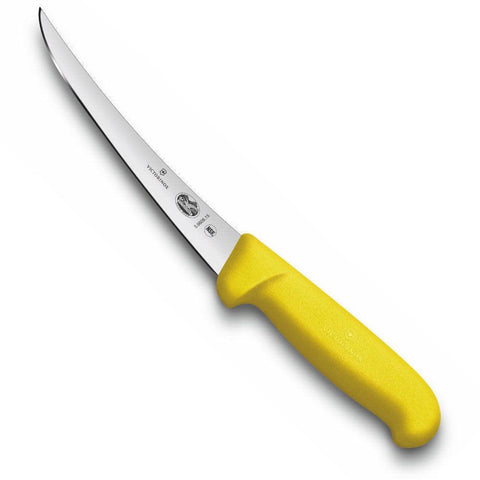 Victorinox 15cm Curved Narrow Butcher Boning Knife Fibrox 5.6608.15 Yellow