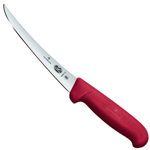 Victorinox 15cm Red Fibrox Curved Narrow Stiff Boning Butchers Knife 5.6601.15