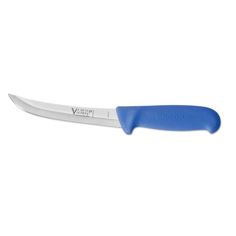 Victory Knives Butchers 6" Wide Curved Boning Knife Blue 15cm Progrip