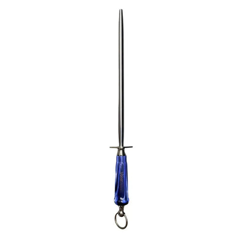Voost 12" Round Polished Honing Steel Blue Handle AllYourBlades