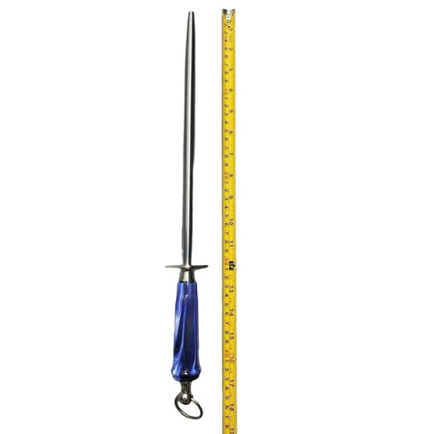 Voost Round Polished Honing Steel 12 inches  Blue Handle VPO-01