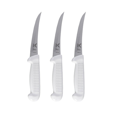 Vorn Antlorex bundle 3 pack 6" Curved Stiff Hollow Ground Butchers Boning Knife – 15 cm German Stainless Steel