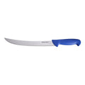 Knife with a blue handle on a white background
